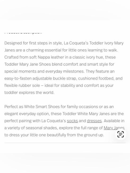 Ivory Leather Toddler Mary Jane Shoes | La Coqueta Kids US La Coqueta Ivory Nappa Leather Toddler Mary Jane Shoes Size 25 (9 US)